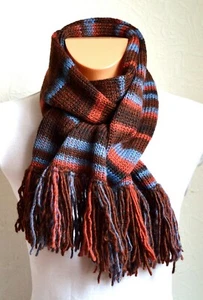 Hand made men's lana wool scarve with fringes - Picture 1 of 4