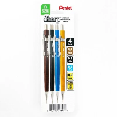 Pentel P200 Series Mechanical Pencil Set of 4-0.3/0.5/0.7/0.9mm - Image 1 of 4