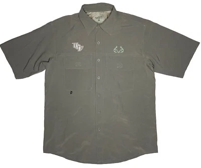 Realtree Fishing UCK Knights Men's Gray Vented S/S Button Down; M - Image 1 of 4