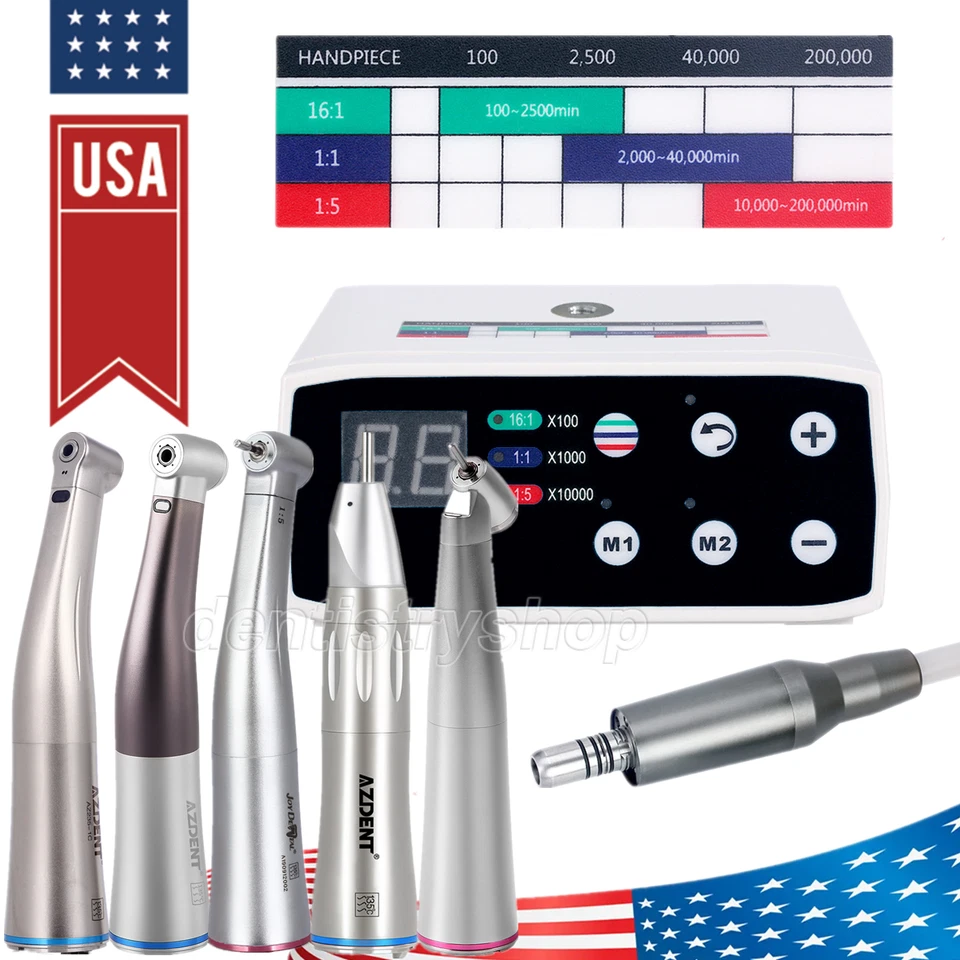Micro motor eléctrico LED dental sin escobillas/1:5/1:1 pieza de mano de fibra creciente Foto 1 de 4