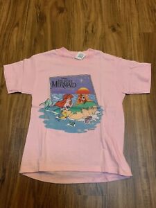 Vintage Disney Single Stitch Shirt Little Mermaid ALL OVER PRINT 80’s USA Youth