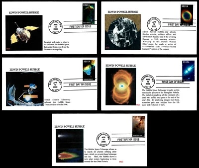 USA, SCOTT # 3384-3388, SET OF 5 BGC FDC COVERS HUBBLE SPACE TELESCOPE 2000 - Image 1 of 4