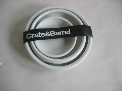 NEW w band Crate & Barrel white round nesting bowls condiment relish Charcuterie - Image 1 of 4