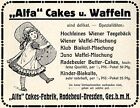 "Alfa" Cakes-Fabrik Radebeul-Dresden BISKUITS Historische Reklame von 1913