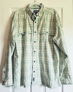Patagonia Men’s Long Sleeve Island Hopper Shirt Green Plaid Button Up XL - Picture 1 of 6