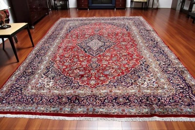 9'10 x 13'10 Vintage Semi Antique Handmade Wool Area Rug Oriental Carpet 10 x 14 - Image 1 of 4