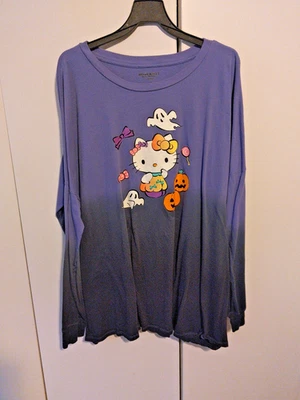Camisa para mujer Halloween Hello Kitty & Fiends talla 2x diseño púrpura delantero y trasero Foto 1 de 4