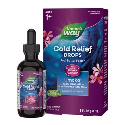 5/27 Nature's Way Cold Relief Drops, Umcka, Feel Better Faster, Multi-Symptom Co - Image 1 of 4