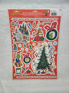 Grinch Tema 28 Adesivi Statici per Finestre Natalizie Riutilizzabili Decalcomanie per Vacanze - Foto 1 di 3