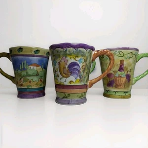 Mango Tuscan Italy Gardens 3076 Sue Zipkin Boho skurril 4er Set Tassen Hähne - Bild 1 von 14