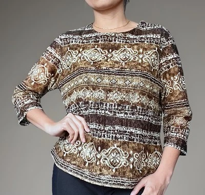 Blusa Top Laura Ashley Mujer Manga 3/4 Encaje Clásica Geométrica Pequeña Mediana Foto 1 de 4