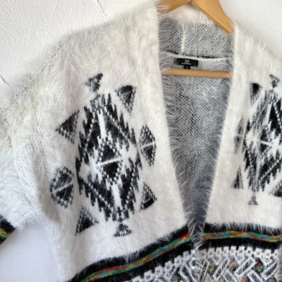 Chaqueta Suéter My Michelle Manga Larga Grande Difusa Suave Azteca Suroeste Oeste Foto 1 de 4