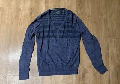 Men's Guess Blue/White Striped Sweater - Size Small - Image 1 of 2