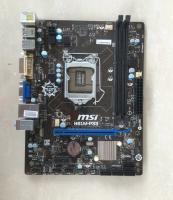MSI H81M-P33 Motherboard Intel H81 LGA1150 DDR3 With I/O baffle - Image 1 of 3