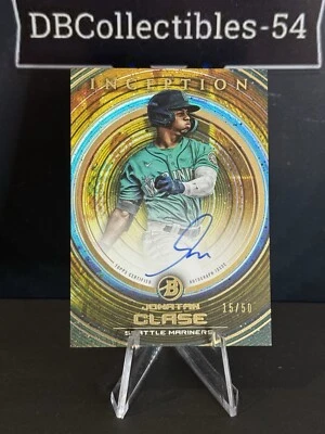2022 Bowman Inception Jonatan Clase Gold Auto 15/50 Seattle Mariners  - Image 1 of 2