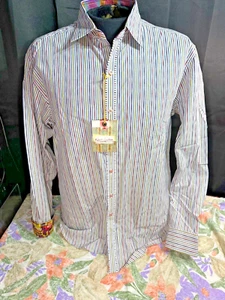 Robert Graham Classic Fit LEMANS White Multicolored Casual Shirt - Sz. L - NWT - Picture 1 of 4