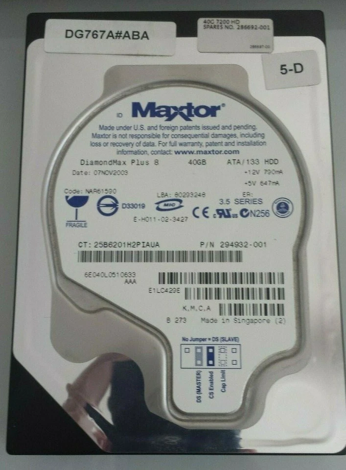 Maxtor DiamondMax Plus 8 / 6e040l0 / 40 GB 7200 RPM HDD - Image 1 of 1