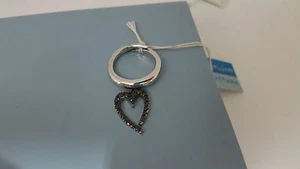 Anello My Mara Cuore Nero RG A1131BZN Zirconi Argento 925 Ring - Foto 1 di 1