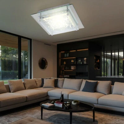 Plafoniera Lampada da Soggiorno Cristallo Ottica LED Pavimento L 28 CM - Immagine 1 di 4