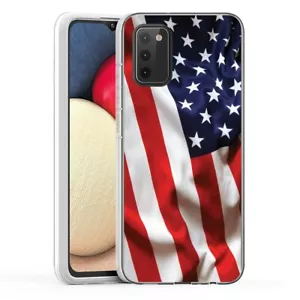 (USA-Flagge weht) stoßfeste TPU-Handyhülle (klar) für Samsung Galaxy A02S - Bild 1 von 8