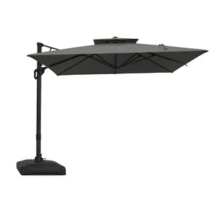10x13' Patio Umbrella with Base Cantilever Outdoor Hanging Umbrella 360°Rotation - Picture 1 of 7
