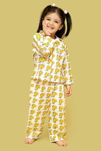 Children Pajamas 2 Piece Set Kids Sleepwear Shirt Pants Night-Suit Girl And Boy - Picture 1 of 15