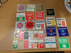 28er Set Vintage Zigarettenautomaten Etiketten Pall Mall/ Lucky/Carlton/Tareyto - Bild 1 von 4