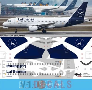 V1 Decals Airbus A319 Lufthansa for 1/144 Revell Model Airplane Kit V1D0519 - Bild 1 von 8
