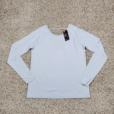 Camisa Under Armour Feminina XL Azul Cinza Leve Manga Longa Treino Corrida NOVA - Imagem 1 de 4