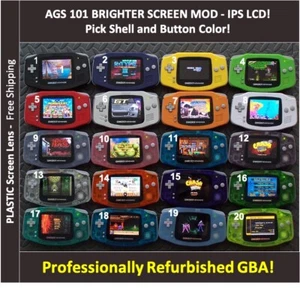 Nintendo Game Boy Advance System AGS101 Backlit Mod-Plastic Screen-Pick Color! - Picture 1 of 24