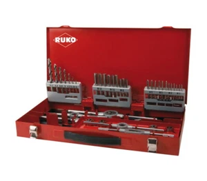 RUKO Gewindeschneider Satz HSS 44tlg.Gewindebohrer Spiralbohrer Schneideisen Set - Bild 1 von 2