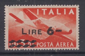 REPUBBLICA 1947 POSTA AEREA 6 LIRE SU 3,20 LIRE N.135 G.I MNH** - Foto 1 di 1