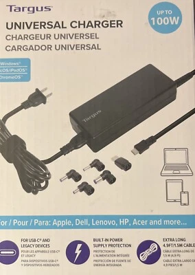 Targus APA108 Universal Charger 100W USB-C/ Laptop - Image 1 of 2