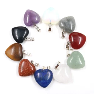 Herz-Chakra-Kristallstein-Quarz-Reiki-Heilungsanhänger für Halskettengeschenk - Bild 1 von 26