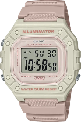 Casio W218HC-4A2V, Chronograph Watch, Pink Resin Band, Alarm, Illuminator - Image 1 of 2