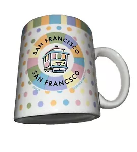 Tazza tazza tè caffè San Francisco colorata pois trolley California - Foto 1 di 10