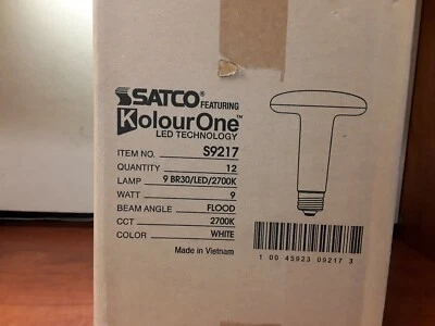 (6pk) SATCO S9217, LED FLOOD LIGHT BULB, 9W, 65W replacement, 2700K,  BR30 - Image 1 of 3