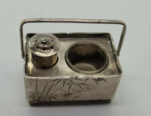 ANTIKES JAPANISCHES STERLING K.UYEDA MINIATUR SALZ SET PALANQUIN - Bild 1 von 7