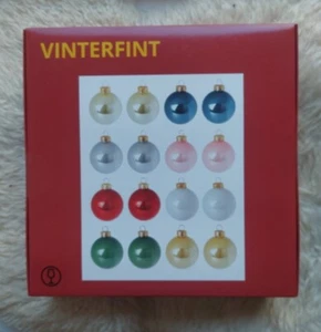 Vinterfint IKEA 2023 GLASS Xmas Ornament 16 pcs 2 1/4" Colored Globe 905.534.02 - Picture 1 of 4