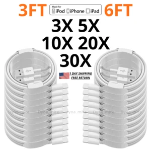 USB Charger Cable Fast Long Data Cord Charging Lot For iPhone 13 12 11 Pro Max 8 - Picture 1 of 16