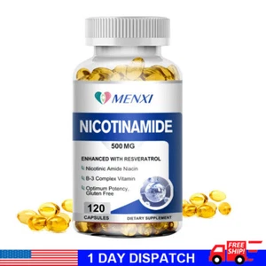 120 Capsules Nicotinamide Resveratrol 500MG, Anti-aging NAD Supplement US - Picture 1 of 8