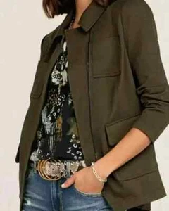 Cabi Jacket Women M Olive Green Military Academy Blazer Asymmetrical 4120 - Picture 1 of 7