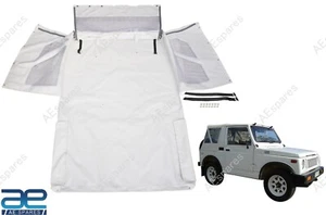 Vinyl Soft Top With Clear Rear Windows White For Suzuki Samurai 1986-1994 S2u - Picture 1 of 10