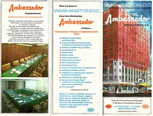Hotel Ambassador Washington DC Vintage 1966 Faltprospekt Farbfotos - Bild 1 von 2