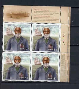 Canada MNH #2369 Plate Block UR Black History Will Hall 2010 J659 - Bild 1 von 1