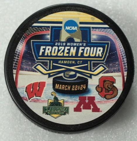2019 Women's Frozen Four NCAA Hockey Puck Hamden Connecticut Wisconsin Badgers Cover
