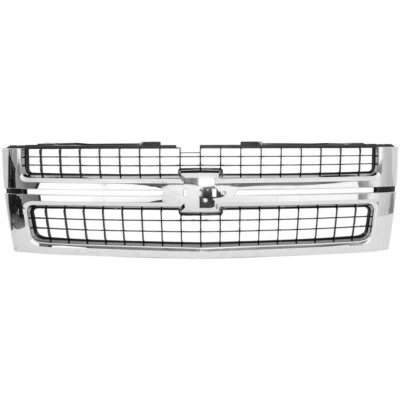 New Front Grille Assembly For 2007-10 Chevrolet Silverado 2500 HD Chrome Plastic Foto 1 de 4