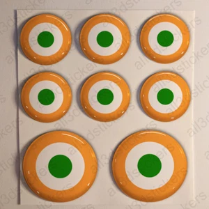 India Stickers Cockade 3D Roundel Resin Domed Adhesive Air Force Sticker - Foto 1 di 1