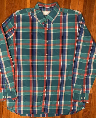 Camisa Southern Tide Para Hombre Adulto Grande Calce Clásico Verde A Cuadros Logo con Botones Foto 1 de 4