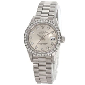 ROLEX Datejust 10P Bezel Diamond Watches 69136G Platinum/PT Ladies - Picture 1 of 24